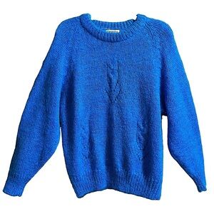 Crystal Sportswear Vintage Mohair Blend Knitted Crewneck Sweater Size Medium